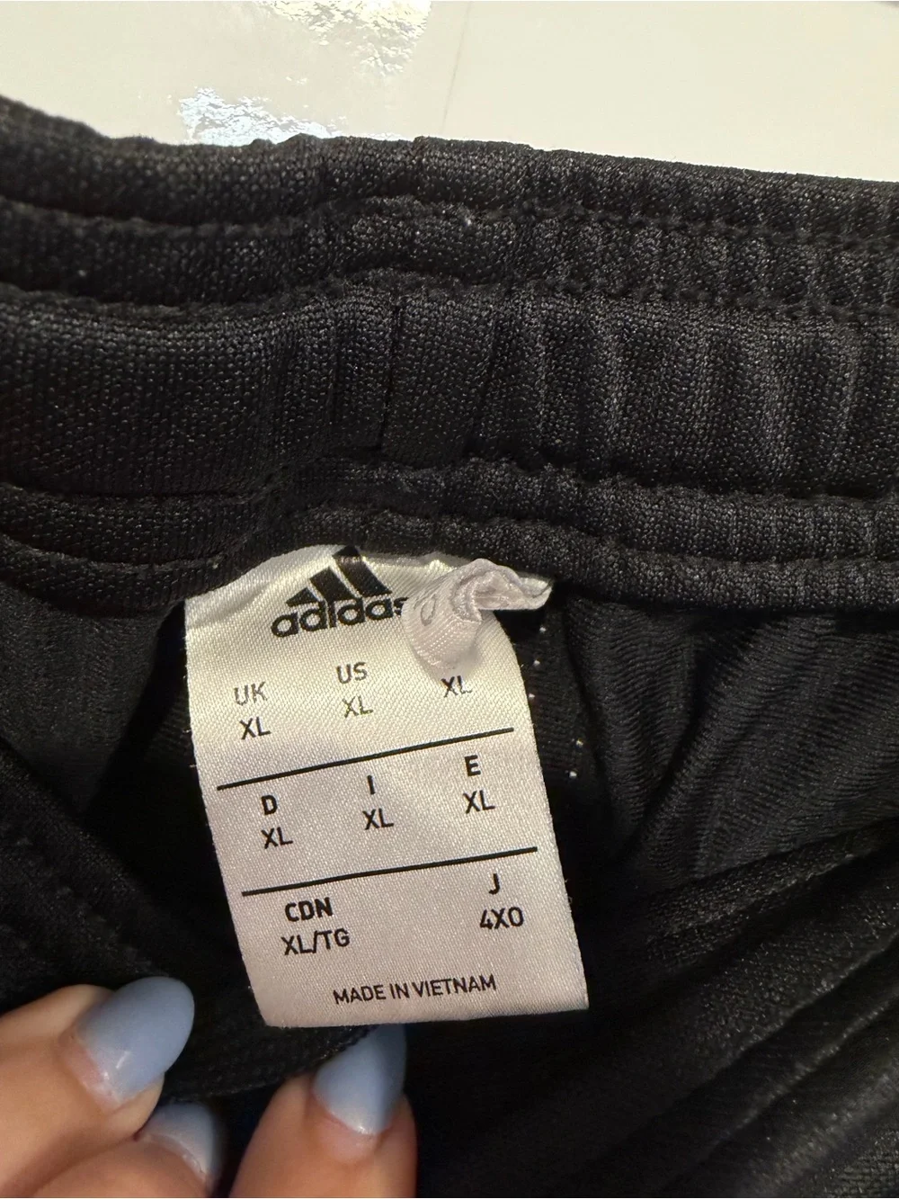 Adidas Black Athletic Track Pants with White Stripes